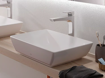 WU L1735E - Rectangular countertop ceramic washbasin by TOTO - view 2