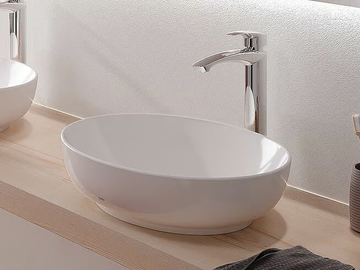 WU L1705E - Oval countertop ceramic washbasin by TOTO - view 2