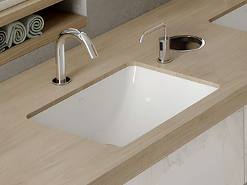 WU LW1535Y / LW1536Y - Rectangular undermount ceramic washbasin by TOTO - view 2