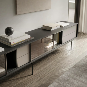 AURA 76 - Modular wooden TV cabinet with drawers by TREKU - view 3