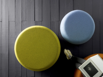 LAIKA - Upholstered fabric pouf by TREKU - view 3