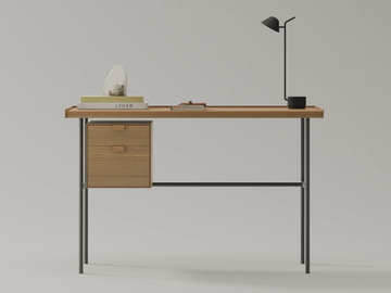 KUTXA - Wooden and metal secretary desk with drawers by TREKU - view 3