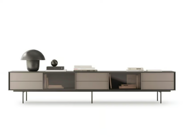 AURA 76 - Modular wooden TV cabinet with drawers by TREKU - view 2