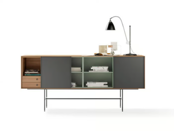 AURA 80 - Walnut sideboard with doors by TREKU - view 2