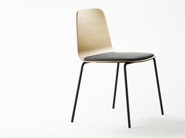 BISELL METAL - Wooden chair with integrated cushion by TREKU - view 2