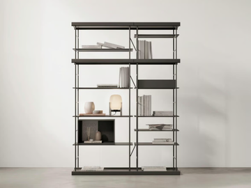 BOST 20 - Open double-sided steel and wood bookcase by TREKU - view 3