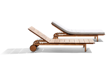 KOS - Recliner teak lounger with castors by TRIBÙ - view 3
