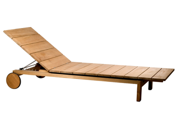 KOS - Recliner teak lounger with castors by TRIBÙ - view 2