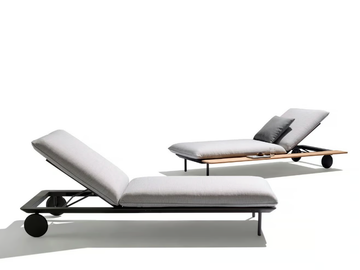 SENJA LOUNGER - Recliner Batyline® sun lounger with castors by TRIBÙ - view 2