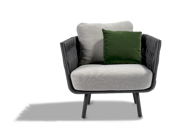 TOSCA - Fabric lounge chair with armrests by TRIBÙ - view 2