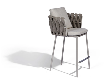 TOSCA - High fabric stool with footrest by TRIBÙ - view 2