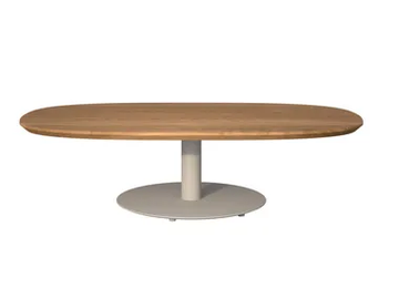 T-TABLE - Oval low teak garden side table by TRIBÙ - view 2