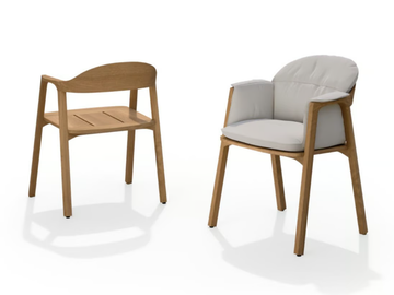 NOMAD - Teak garden chair with armrests by TRIBÙ - view 2