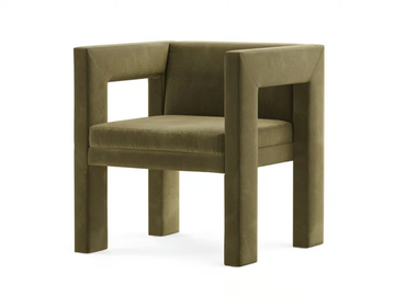 ANGLE II - Upholstered velvet easy chair with armrests by TRNK - view 2