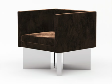 ANGLE - Velvet armchair with armrests by TRNK - view 2