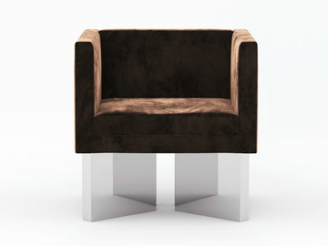 ANGLE - Velvet armchair with armrests by TRNK - view 3
