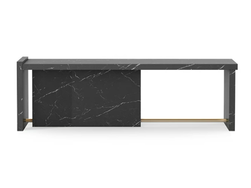 SEGMENT - Rectangular low custom Nero Marquina marble coffee table by TRNK - view 3