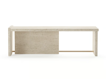 SEGMENT - Low handmade rectangular travertine coffee table by TRNK - view 2