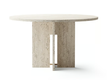 SEGMENT - Round custom travertine table by TRNK - view 3