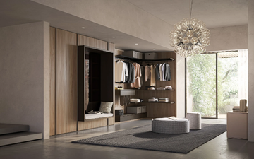 ALCOVA - Sectional wood and glass wardrobe by TUMIDEI - view 3