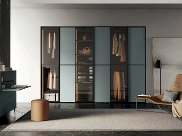 LOOK - Glass and aluminium wardrobe with sliding doors by TUMIDEI - view 2
