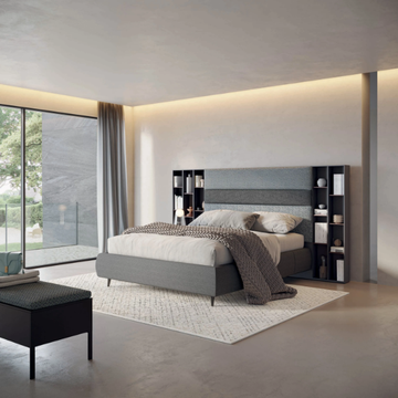 NEST - Fabric storage bed with upholstered headboard by TUMIDEI - view 3