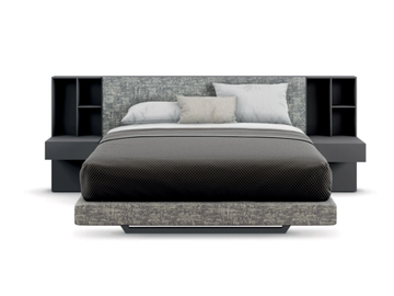 NEST - Fabric storage bed with upholstered headboard by TUMIDEI - view 2