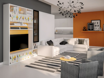 ON-OFF CONFIGURATION 256 - Storage wall with fold-away bed by TUMIDEI - view 2