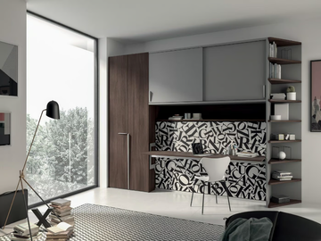 ON-OFF CONFIGURATION 265 - Pull-down single bed with cabinet by TUMIDEI - view 2