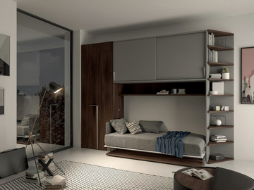 ON-OFF CONFIGURATION 265 - Pull-down single bed with cabinet by TUMIDEI - view 3