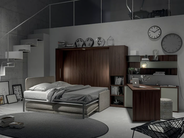 ON-OFF CONFIGURATION 266 - Storage wall with fold-away bed by TUMIDEI - view 3