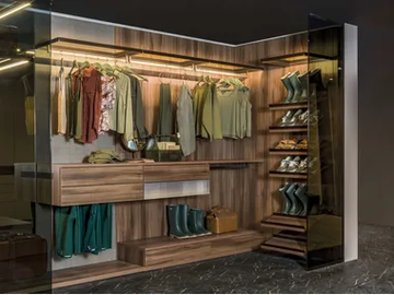 MATI - COMPOSITION 04 - Sectional melamine-faced chipboard walk-in wardrobe by TUMIDEI - view 2