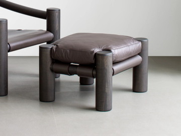 ELEPHANT - Footrest in solid wood and leather by Tacchini - view 3
