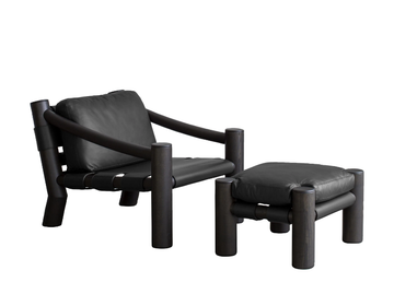 ELEPHANT - Armchair in solid wood and leather by Tacchini - view 2