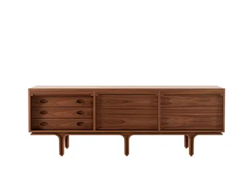 500/3 - Wooden sideboard with tambour doors by Tacchini - view 2