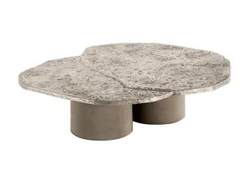 BRUT - Coffee table with aluminium top and cement legs by Tacchini - view 2