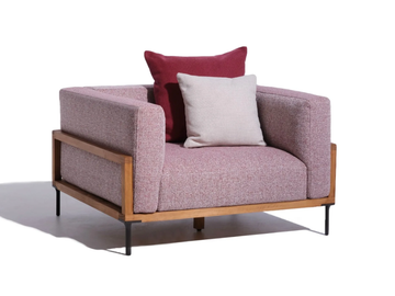 CLEOSOFT-WOOD - Fabric garden armchair by Talenti - view 2