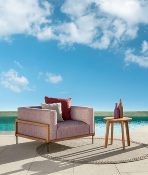 CLEOSOFT-WOOD - Fabric garden armchair by Talenti - view 3