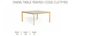 CLEOSOFT-WOOD - Square garden table by Talenti - view 3