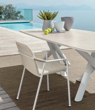 CORAL - Fabric garden chair with armrests by Talenti - view 3