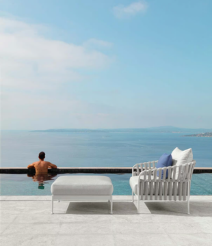 FRAME - Fabric garden armchair with armrests by Talenti - view 3