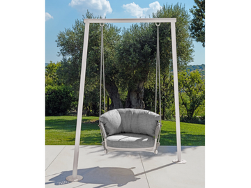 MOON ALU - Hanging fabric garden armchair with armrests by Talenti - view 3