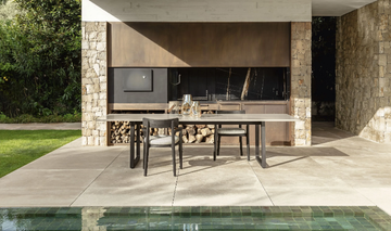EVER - Rectangular rosewood and porcelain stoneware garden table by Talenti - view 3