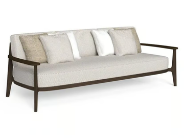 EVER - 3 seater fabric and rosewood garden sofa by Talenti - view 2
