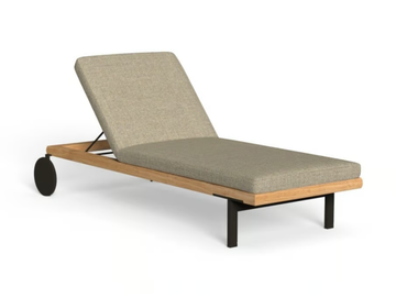 ALLURE - Recliner fabric sun lounger with castors by Talenti - view 2