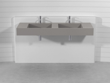 SQUARE DOUBLE LATQ2 - Wall-mounted double Pietraluce® washbasin by Technova - view 2
