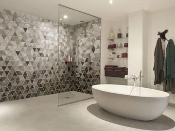 TRIABLES - Marble effect nonwoven bathroom wallpaper by Tecnografica - view 2