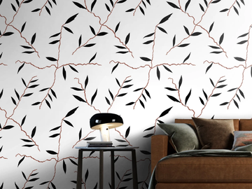 CHALK CROSS - Washable wallpaper with floral pattern by Texturae - view 2