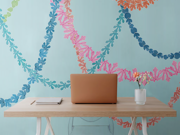 FICO - Panoramic wallpaper with floral pattern by Texturae - view 2