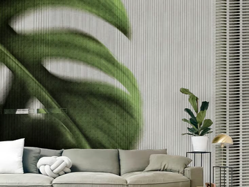 JARDIN D’HIVER MONSTERE - Washable panoramic wallpaper by Texturae - view 2